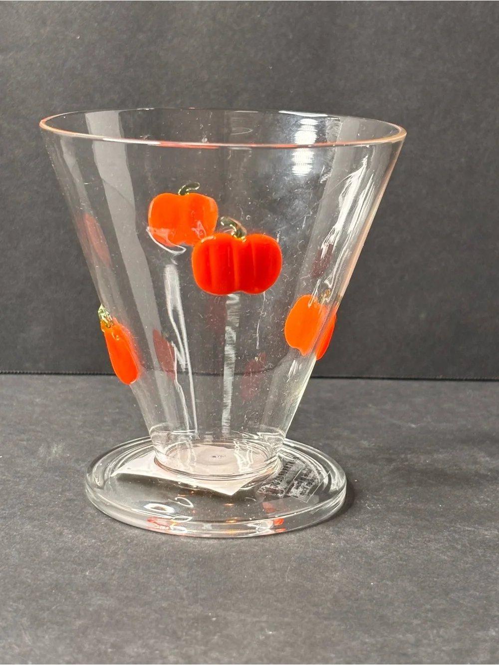 Anthropologie Halloween Icon Stemless Martini Glass Pumpkin